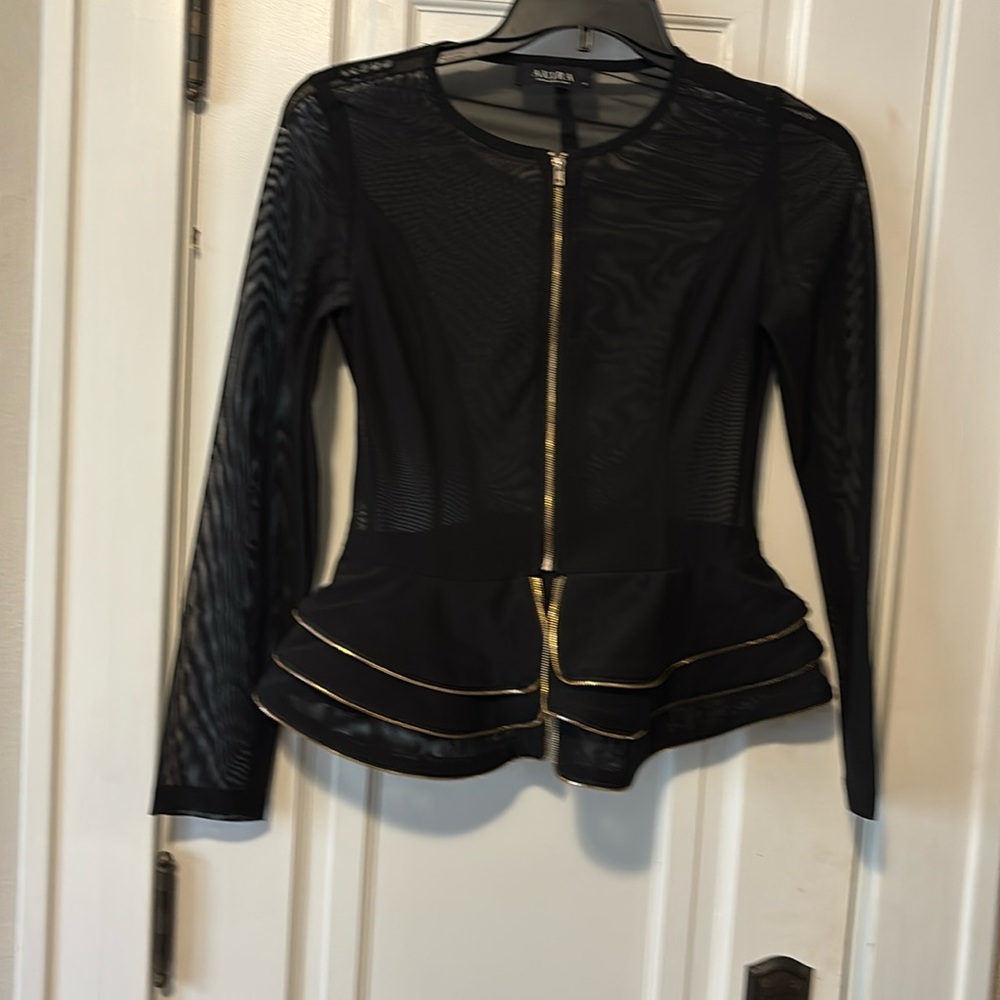 Super cool fun sheer ruffle top